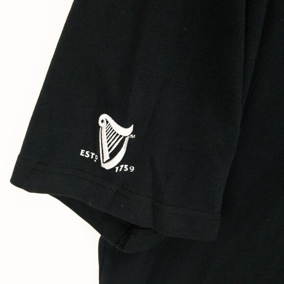 Guinness Polo Shirt Men’s XL Black Patch Logo Harp Pubwear Graphic Beer Shirt - Picture 4 of 12